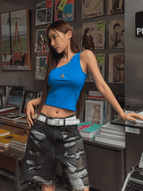 Bibi Unbalanced ribbed sleeveless