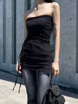 SALE! Side hole long strap sleeveless mini dress (2 colors)