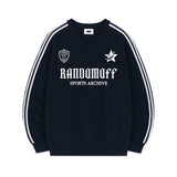 STAR CREST SPORTY TRACK V-NECK OVER FIT SWEATSHIRT (4color)