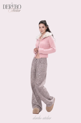 Lady Fur Knitwear Zip-Up Cardigan