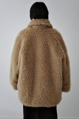 Reversible fur coat, Camel