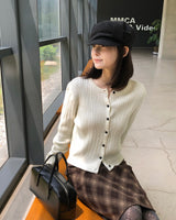 [ORIGINAL] Clue Punch-Detail Long-Sleeve Cardigan