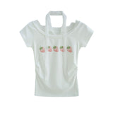 ストロベリー レースディテール Tシャツ
