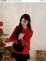 #Teddy Bear Ribbon Loose Knit (3color)