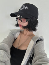 [UNISEX] Chrome Patch オーバーサイズフィット フード付きジップアップジャケット