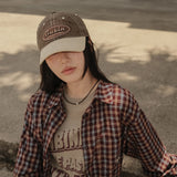 Logo Point Check Shirt - Burgundy