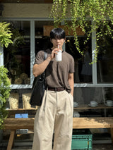 Stripe colourway cropped short-sleeved t-shirt