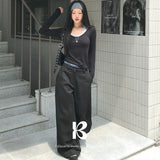 Middle Carpenter Detail Long Pants