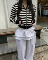 Stripe hood jumper (기모)