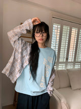 Bijoupe Loose-Fit Summer Check Hood Shirt