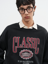 classic applique loose fit mtm - black       