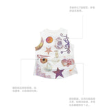 CONFUN 25SS original printed sleeveless pleated sleeveless vest top