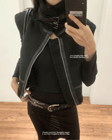 Ever Dumble High-Neck Two-Buckle Mustang Vest