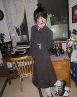 (3color) Rose Pleats Balloon Skirt