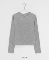 シューカンリブラウンド長袖Tシャツ