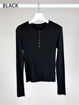 BUTTON RIBBED LONG SLEEVE (4C)