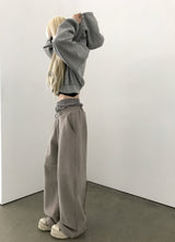 [FLEECE]クリスタルドットクロップドフードジップアップ