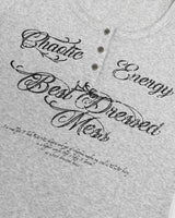BDM Henley Neck Long Sleeve Melange Gray
