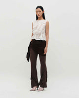 Sheer Layering Pants _ BROWN