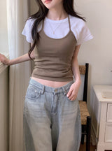 テナベーシック半袖クロップTシャツ (5color)