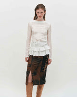 Embroidered Graphic Jersey Skirt _ RED