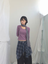 Misty Checkered Layered Skirt
