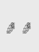 マルチハッシュタグスモールフープピアス (Silver)