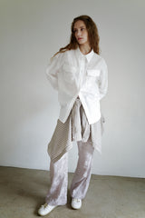 Seersucker check shirt, White