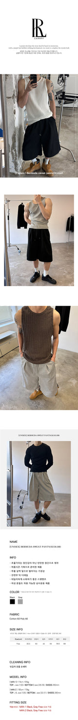 [Unisex] バミューダスウェットパンツ(2color)