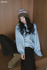 カシミア30シックVネックオーバーサイズフィットニット