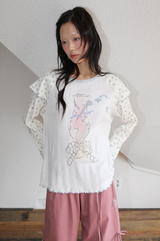 ドリームフラワーベースTシャツ ブルー