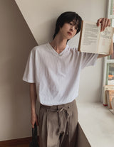 スラップVネックハーフTシャツ