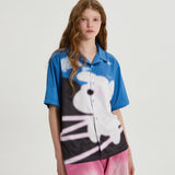 Puppydolphin illustration half sleeve shirt