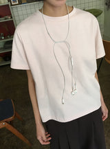 26SS★ [BAONHAUS] キンネイクーリングセミクロップ半袖Tシャツ
