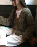 [ORIGINAL] Sand Color Heavy Knit Cardigan
