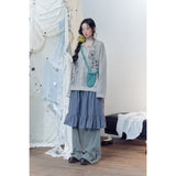 Y2K Pixel Jacquard Collar Knit Cardigan