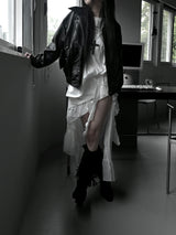 vintage old leather jacket (2color)