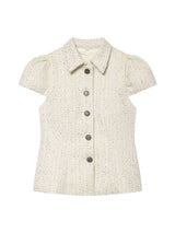 TWINKLE TWEED PUFF JACKET BLOUSE IN IVORY