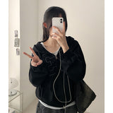 コニーレースナンバリングエンブロイダリー2wayフードジップアップ