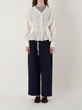 Frill v-neck blouse
