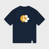[UNISEX] ドッテッドスマイルフラワーミックスショートスリーブTシャツ