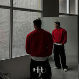 [HFORUS MADE]Layer Shoulder Sweatshirt IN RED