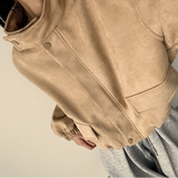 Fumo High Neck Banding Suede Jumper