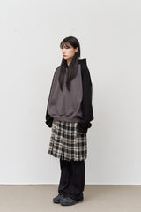 (W) Kite Cutting Checked Skirt