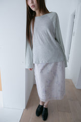 nylon flower midi skirt(2colors)