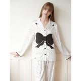 Black and white polka dot printed pajamas｜Suitable for all seasons