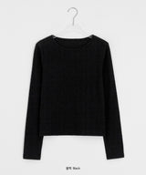 26SS★ [BAONHAUS] Benir Round Ribbed Long Sleeve Tee