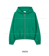 Solid Basic Two-Way Hood Zip-Up