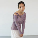 Stripe unbalance long sleeves