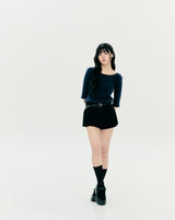 LETTER LACE TOP (NAVY)